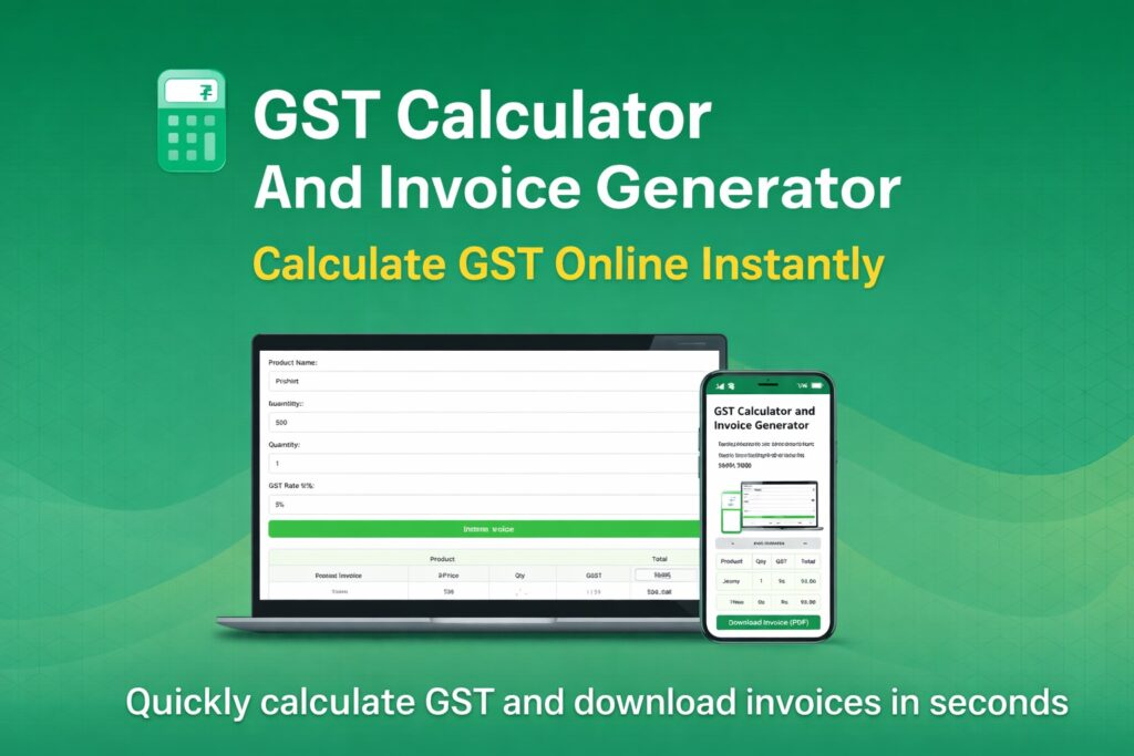Alt: GST Calculator and Invoice Generator – Calculate GST Online Instantly | Free Online GST Invoice Maker Tool for Businesses
