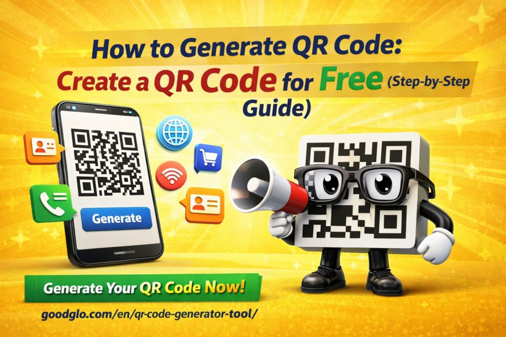 How to create a QR code for free step by step guide with QR code generator tool yellow background featured image